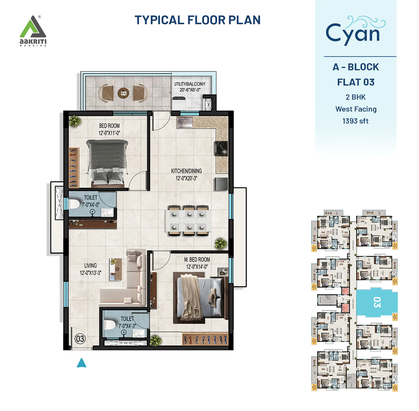 Cyan Flat No - 3 A-BLOCK TYPICAL R4_ 23-08-24
