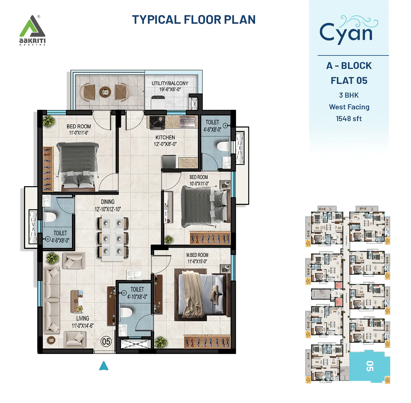 Cyan Flat No - 5 A-BLOCK TYPICAL R4_ 23-08-24
