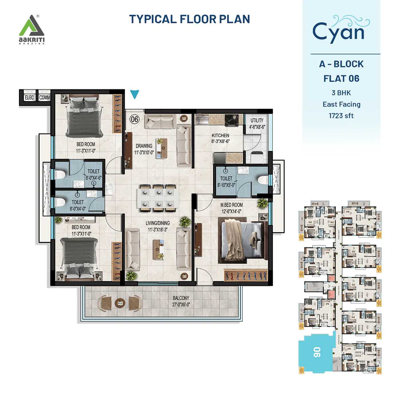 Cyan Flat No - 6 A-BLOCK TYPICAL R4_ 23-08-24